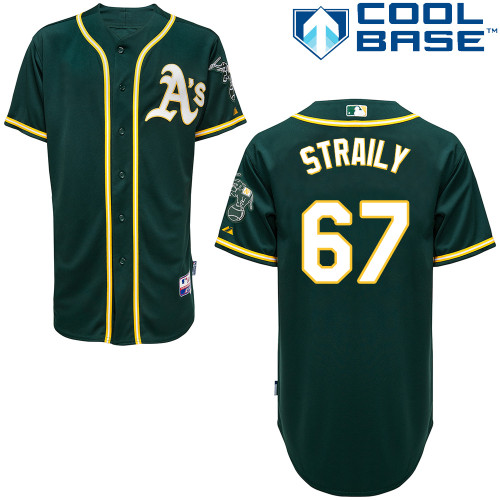 Dan Straily #67 MLB Jersey-Oakland Athletics Men's Authentic Alternate Green Cool Base Baseball Jersey